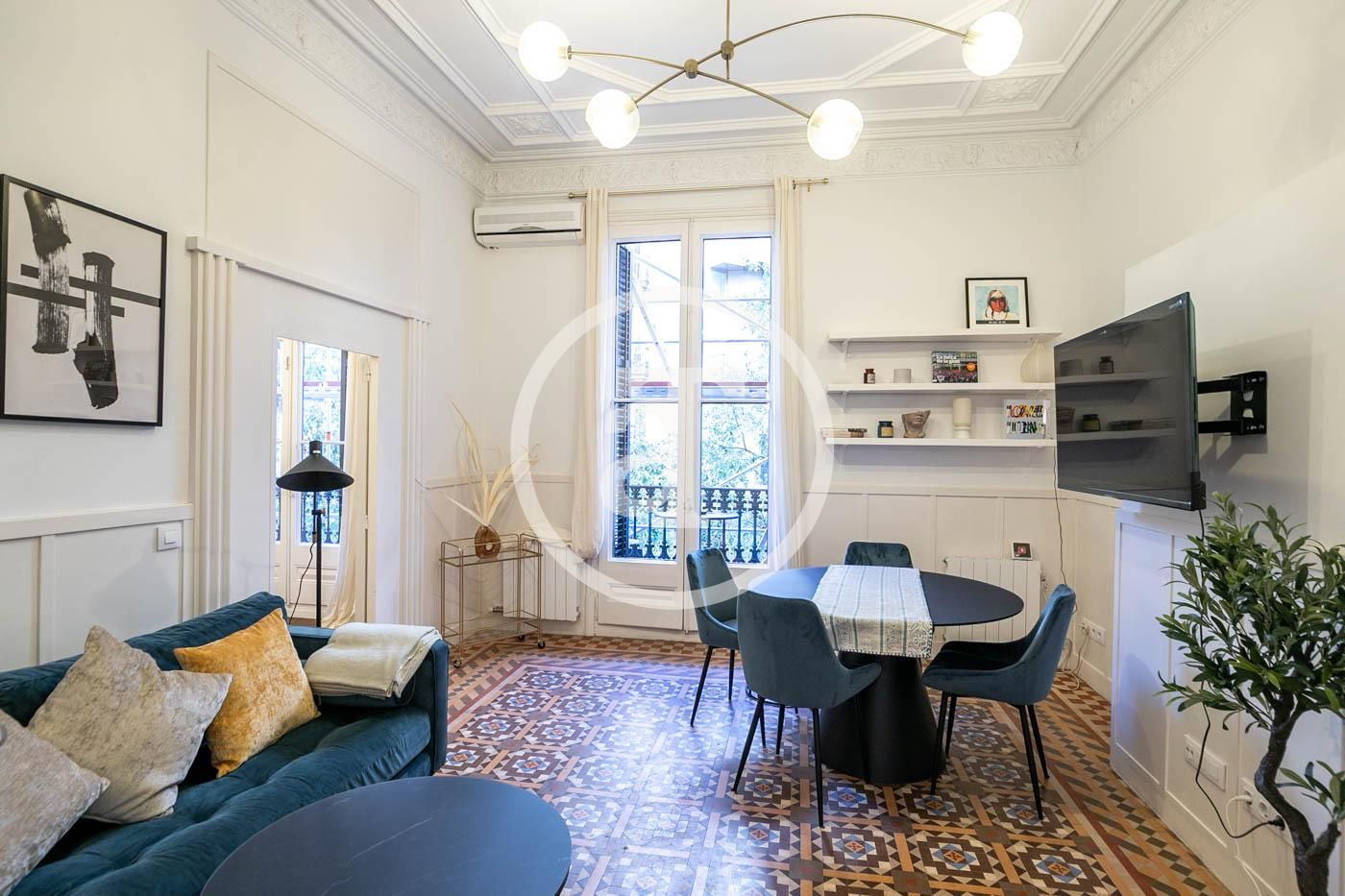 Sala d'estar de Pis de lloguer en  Barcelona Capital amb Calefacció, Moblat i Forn