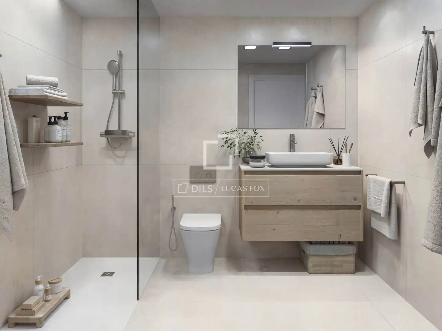 Badezimmer von Wohnung zum Verkauf in Rocafort mit Klimaanlage