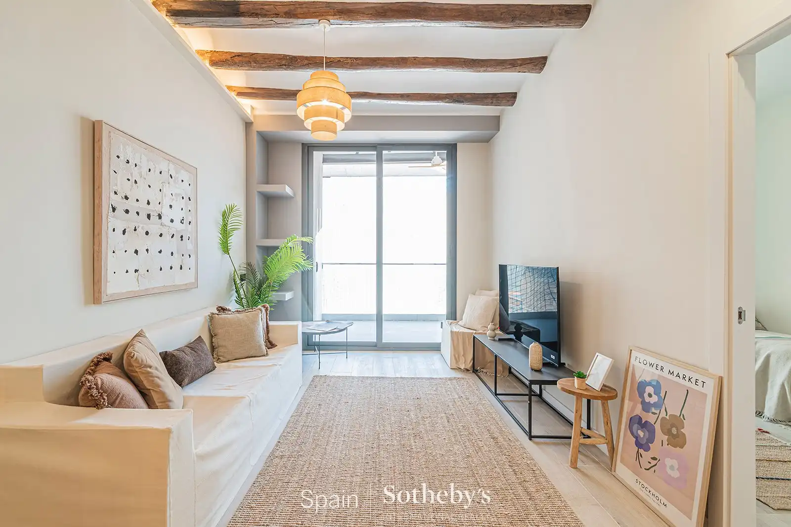 Sala d'estar de Apartament en venda en Barcelona amb Aire condicionat, Calefacció i Terrassa