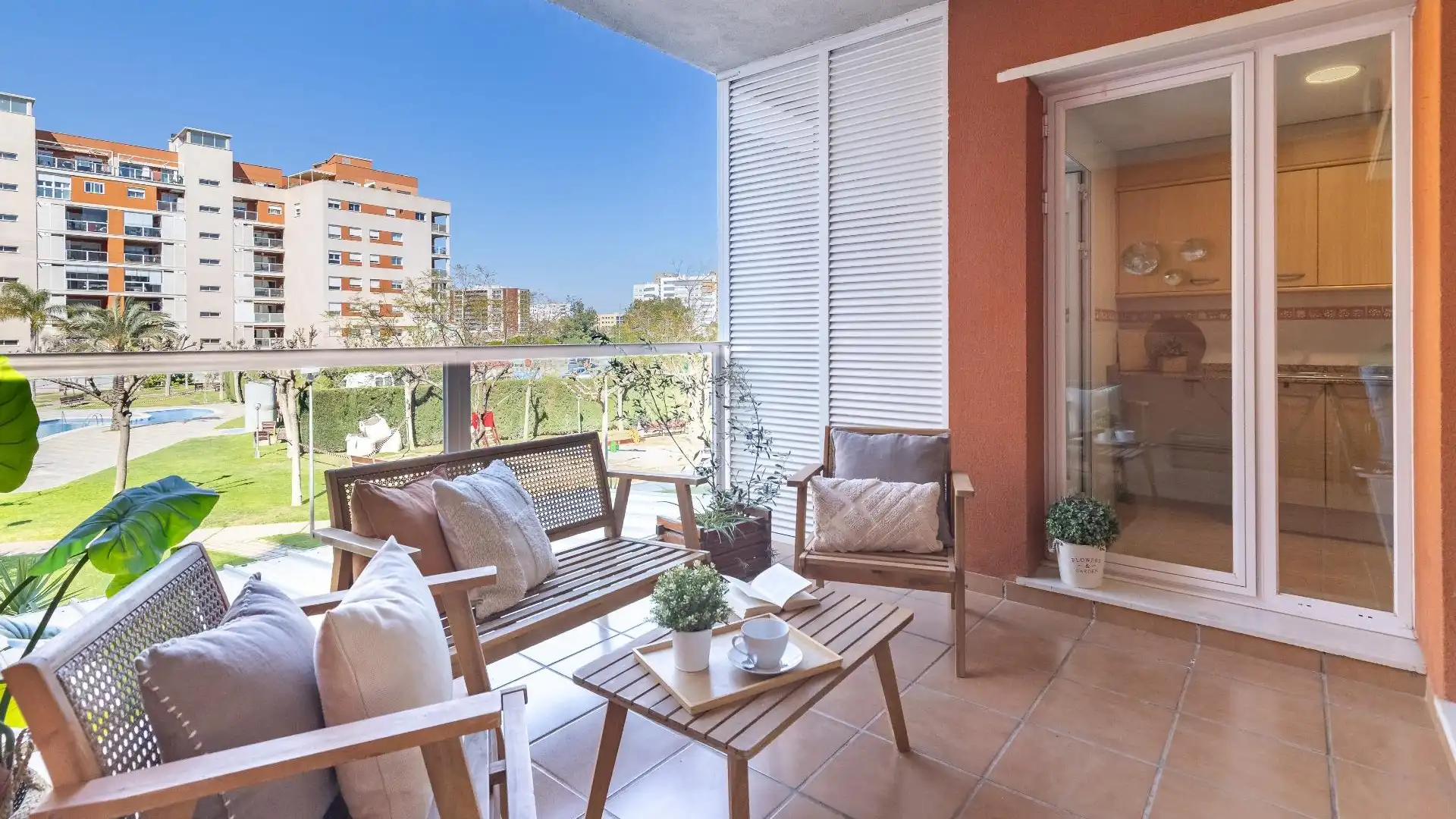 Terrace of Flat for sale in Paterna  with Private garden, Terrace and Community pool