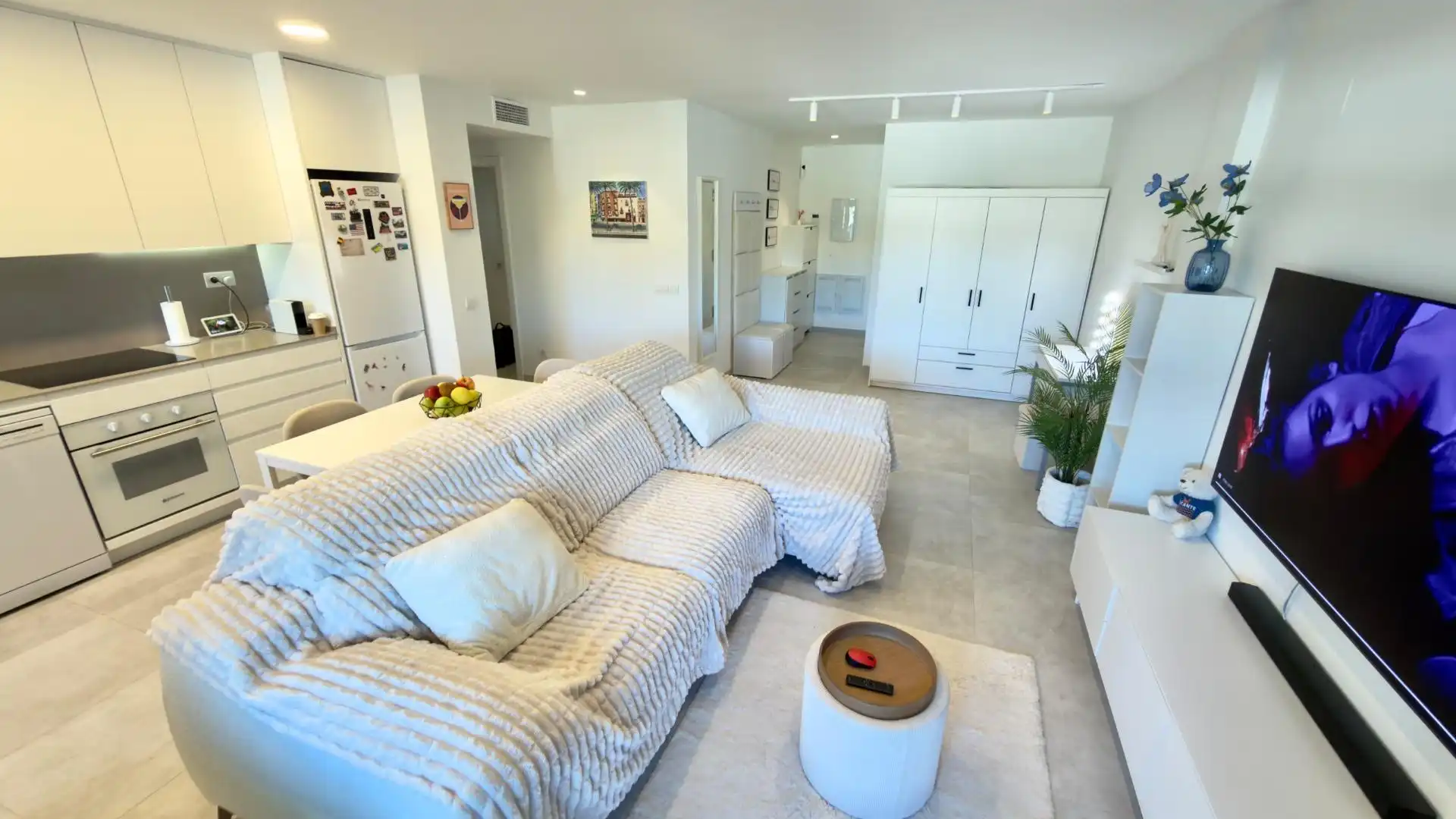 Sala d'estar de Apartament en venda en Finestrat amb Aire condicionat, Calefacció i Jardí privat