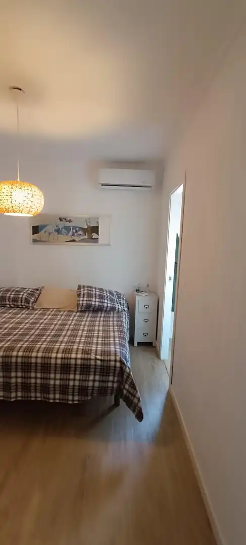 Schlafzimmer von Erdgeschoss zur Miete in Santa Margalida mit Klimaanlage, Heizung und Privatgarten