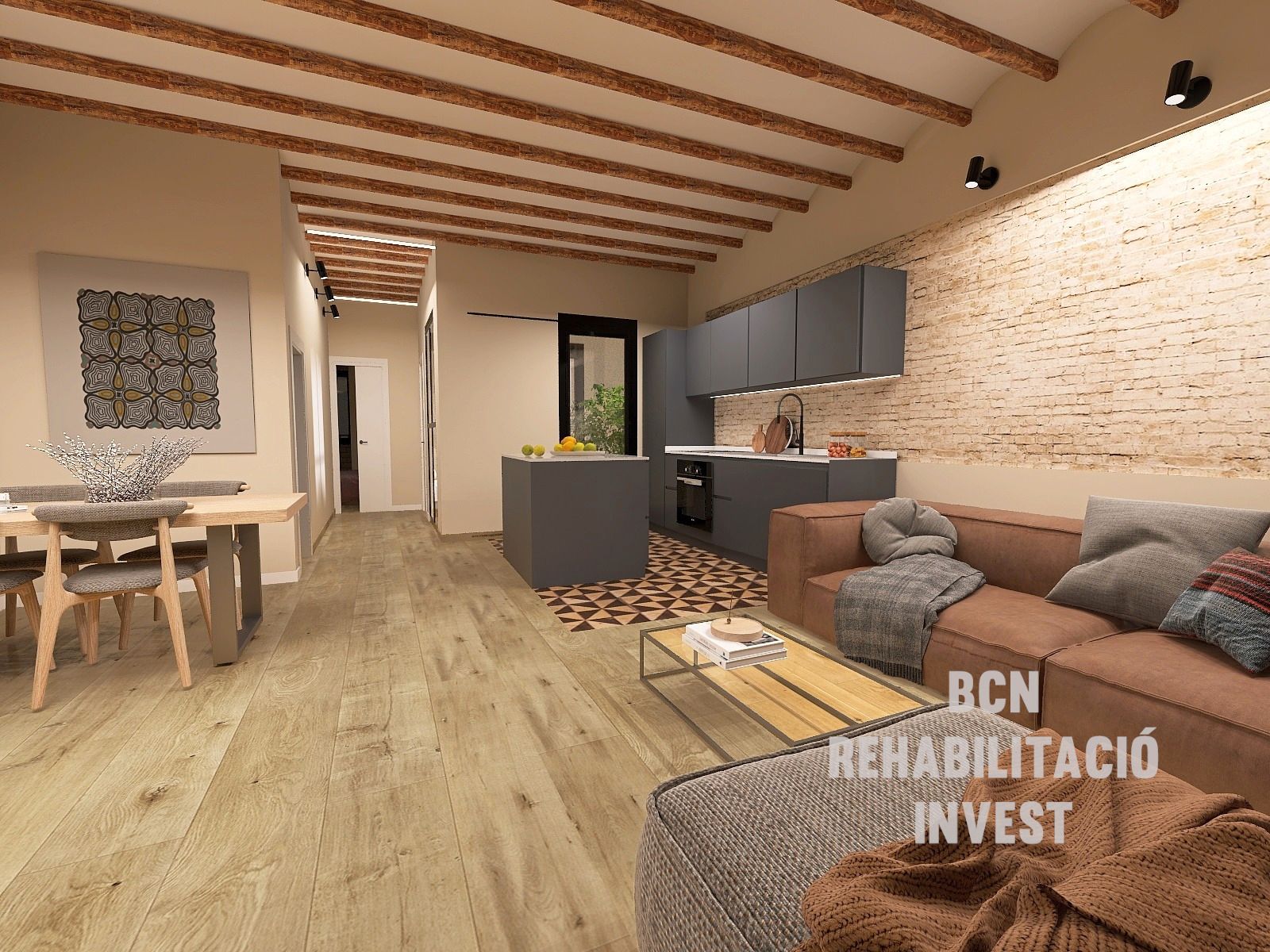 Living room of Attic for sale in  Barcelona Capital  with Air Conditioner, Heating and Parquet flooring