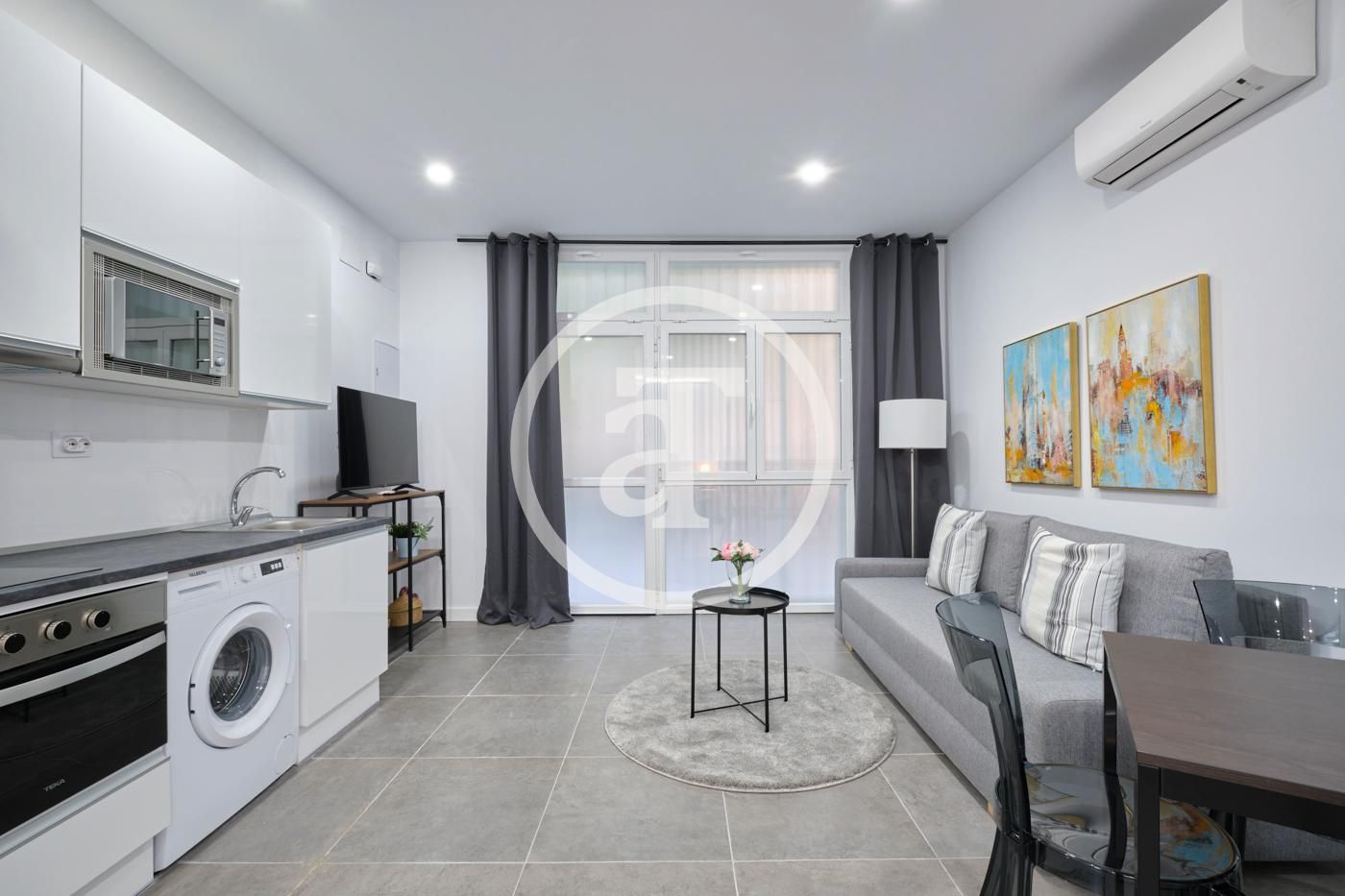 Living room of Study for rent in  Madrid Capital  with Air Conditioner, Heating and Furnished