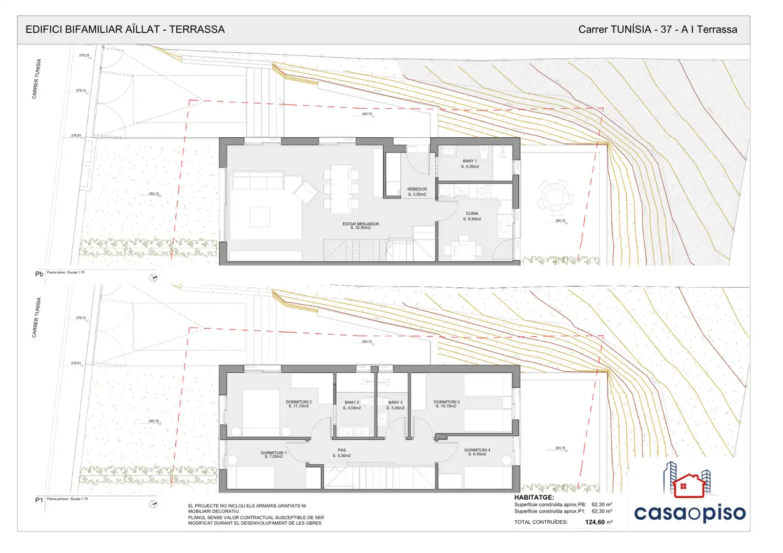 Einfamilien-Reihenhaus zum Verkauf in Terrassa mit Klimaanlage, Heizung und Privatgarten