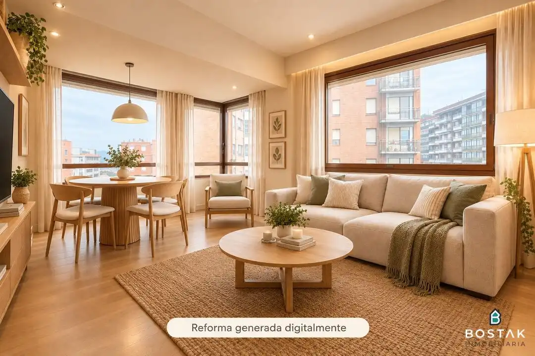 Sala d'estar de Pis en venda en Bilbao  amb Calefacció, Jardí privat i Traster