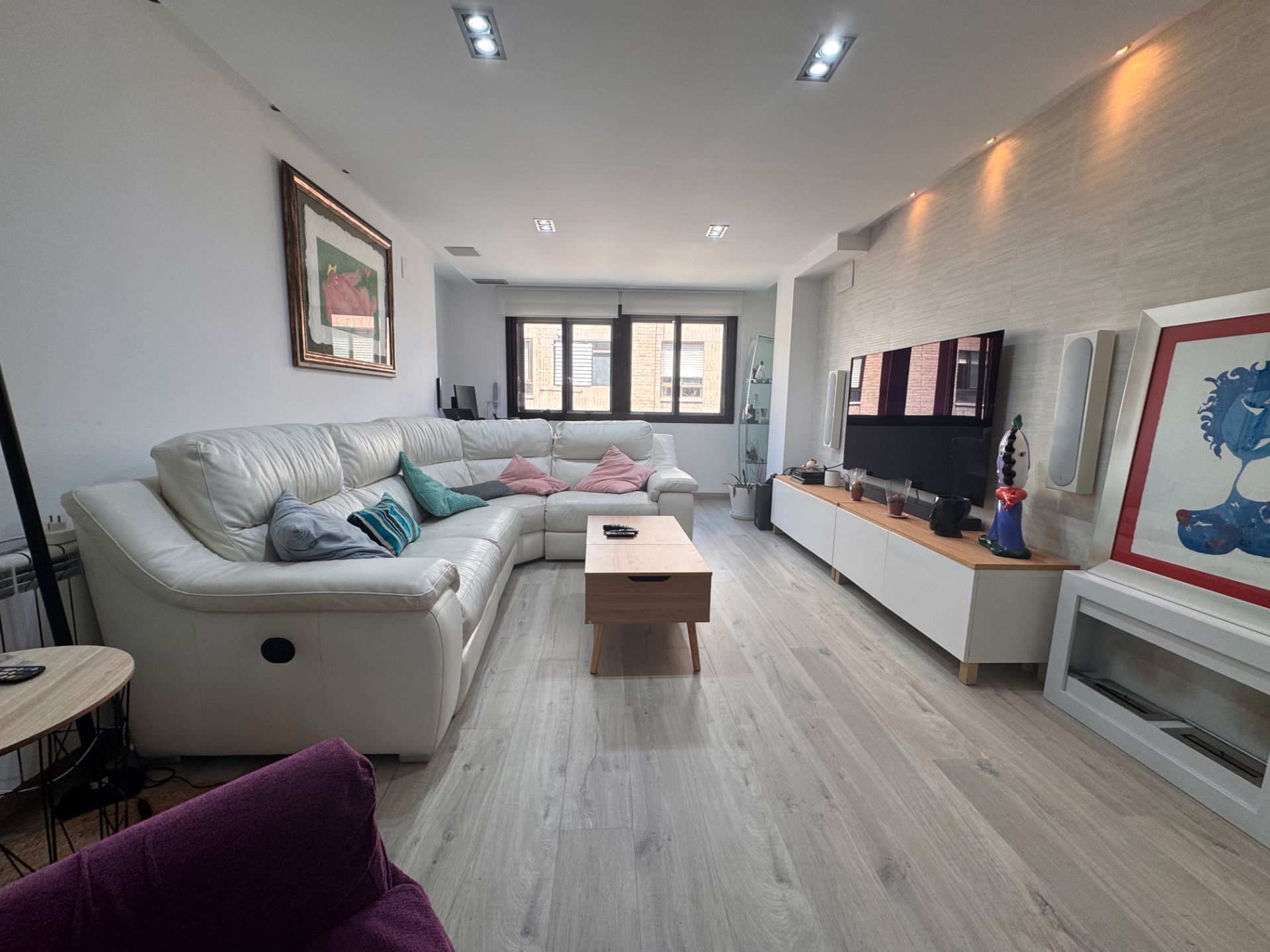 Living room of Flat for sale in Castellón de la Plana / Castelló de la Plana  with Air Conditioner, Heating and Parquet flooring