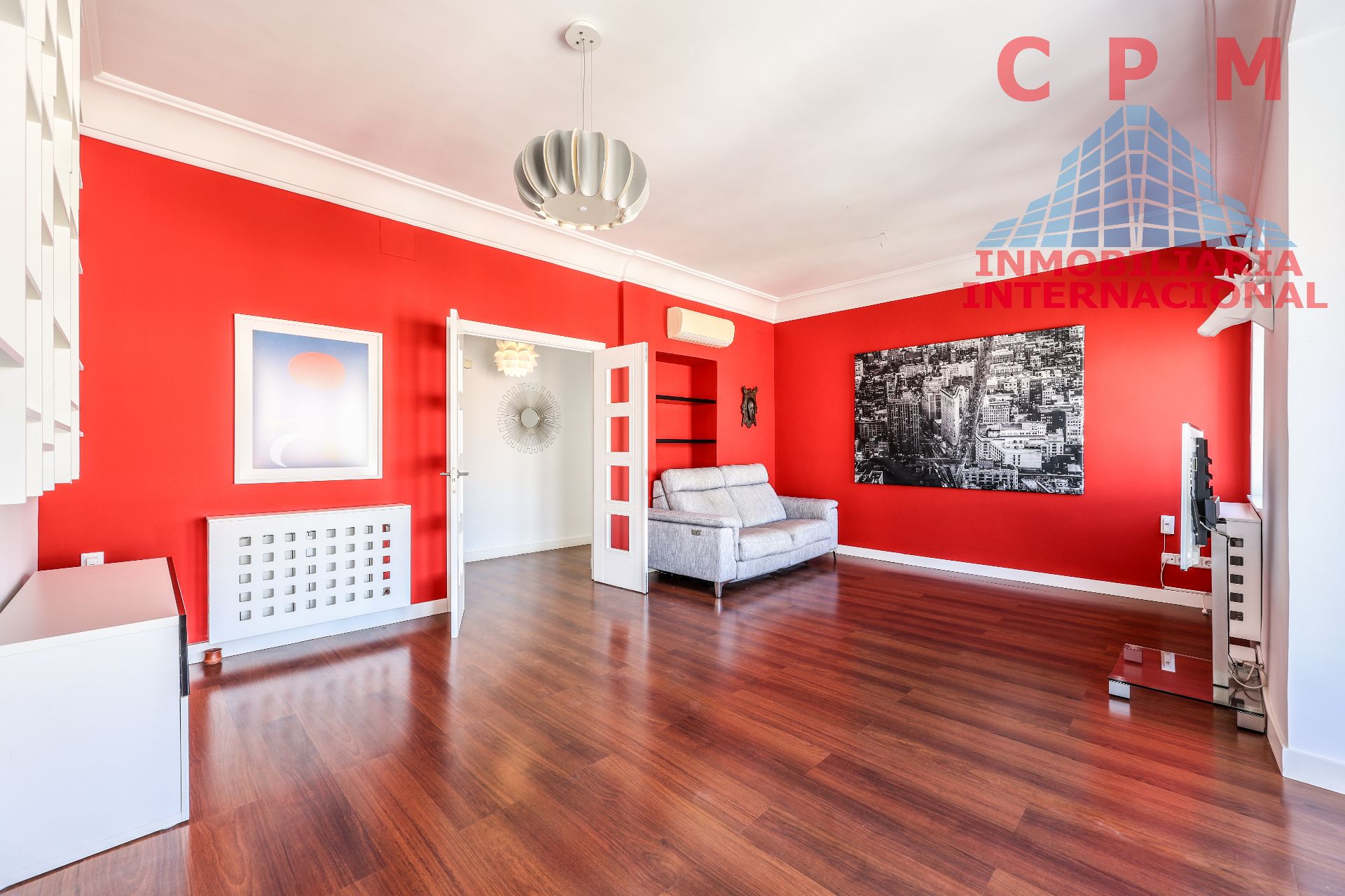 Sala d'estar de Pis de lloguer en  Madrid Capital amb Aire condicionat, Calefacció i Parquet