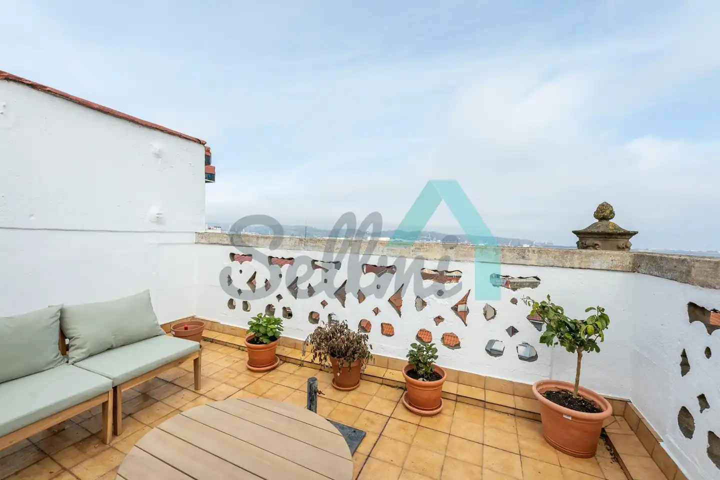 Terrasse von Dachboden zur Miete in Gijón  mit Heizung, Parkett und Terrasse