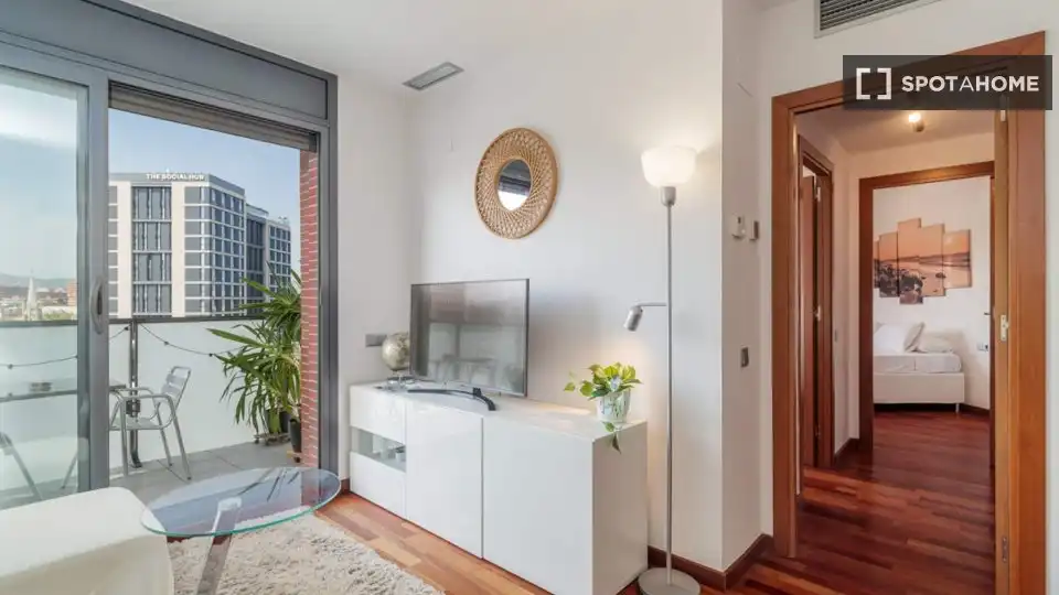 Sala de estar de Piso de alquiler en Barcelona con Aire acondicionado, Calefacción y Amueblado