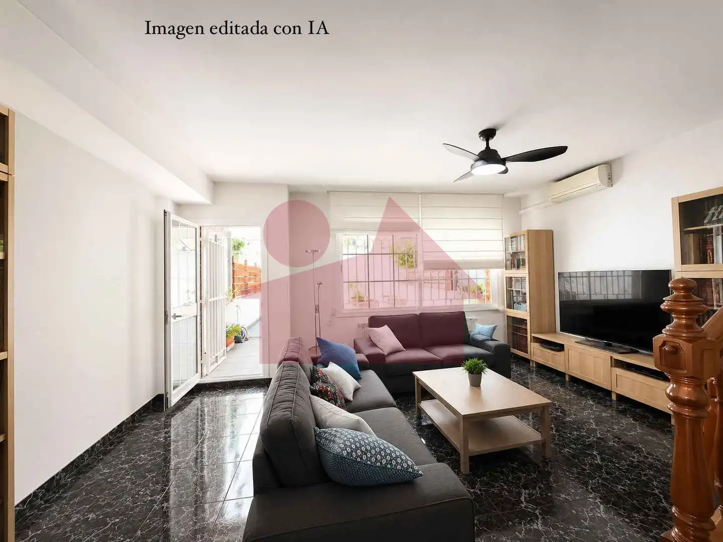 Sala d'estar de Casa adosada en venda en Mollet del Vallès amb Aire condicionat, Calefacció i Jardí privat