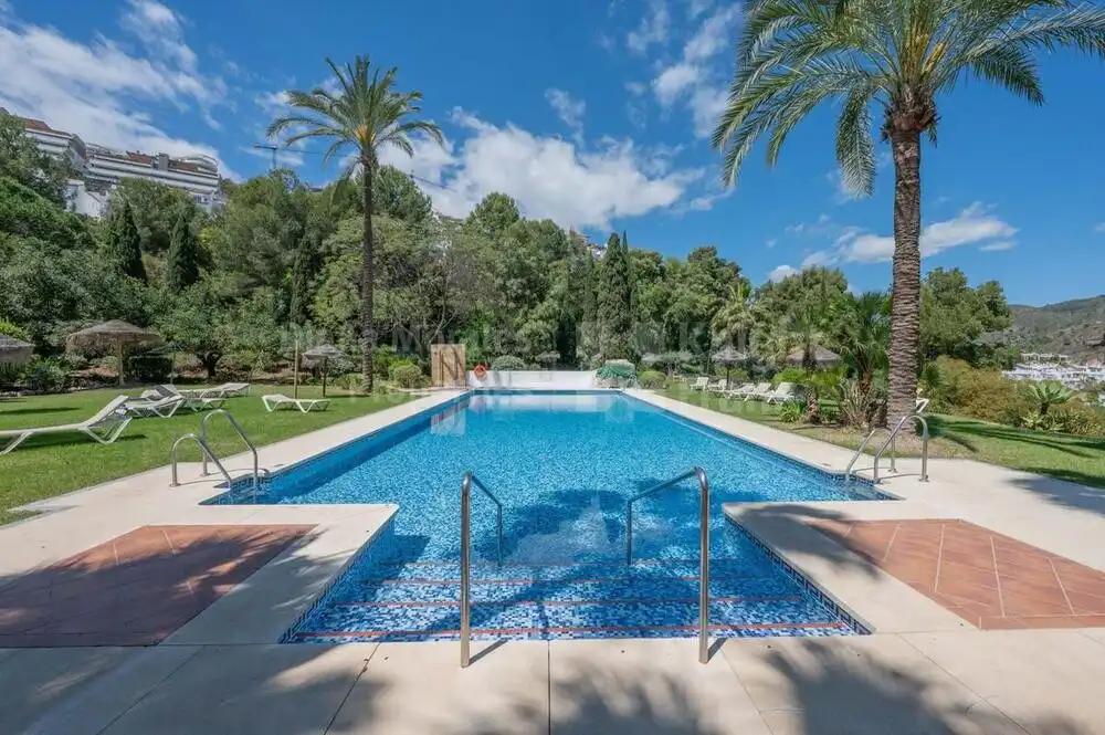 Schwimmbecken von Wohnungen zur Miete in Benahavís mit Klimaanlage, Terrasse und Abstellraum