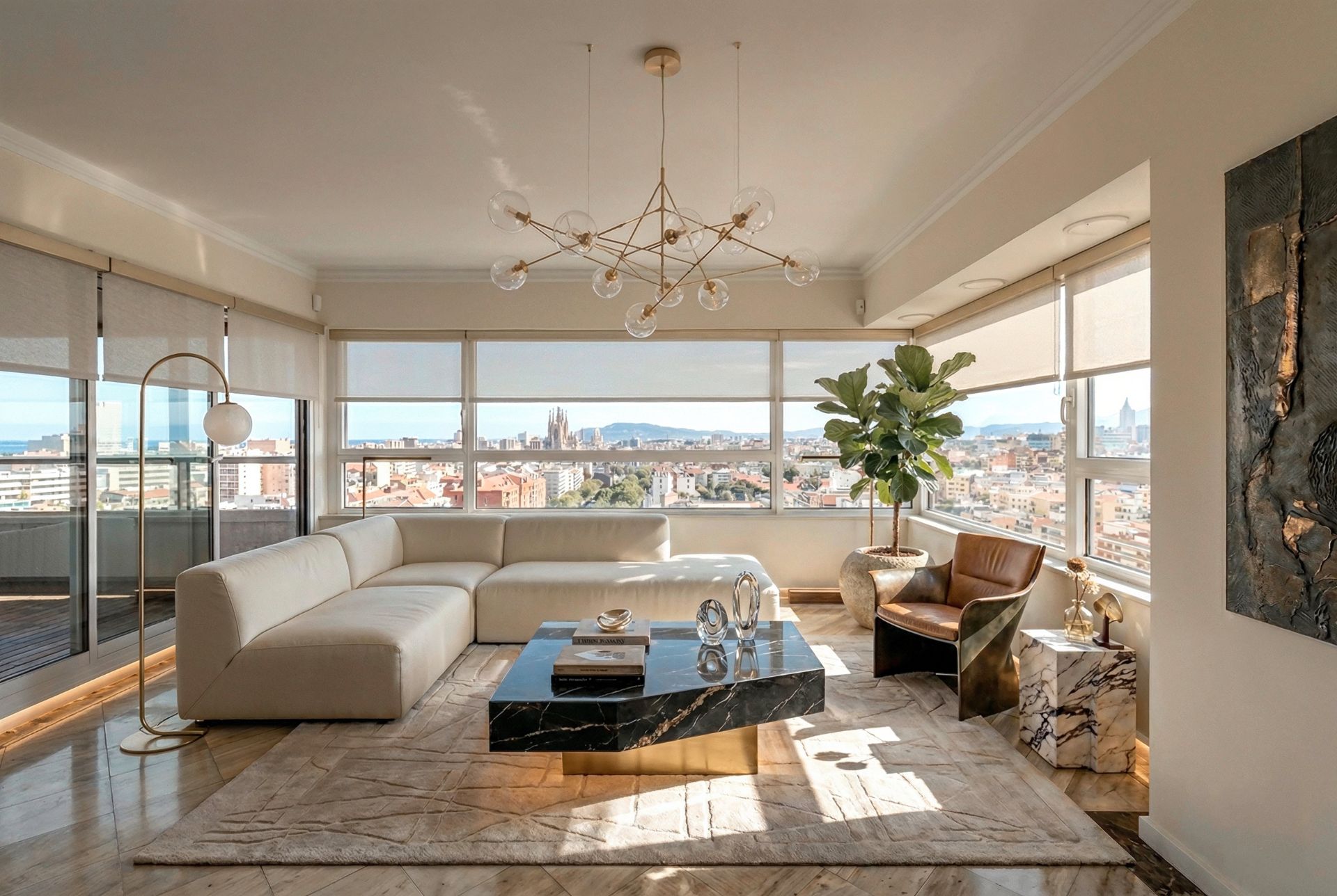 Wohnzimmer von Wohnungen zum Verkauf in  Barcelona Capital mit Klimaanlage, Heizung und Parkett