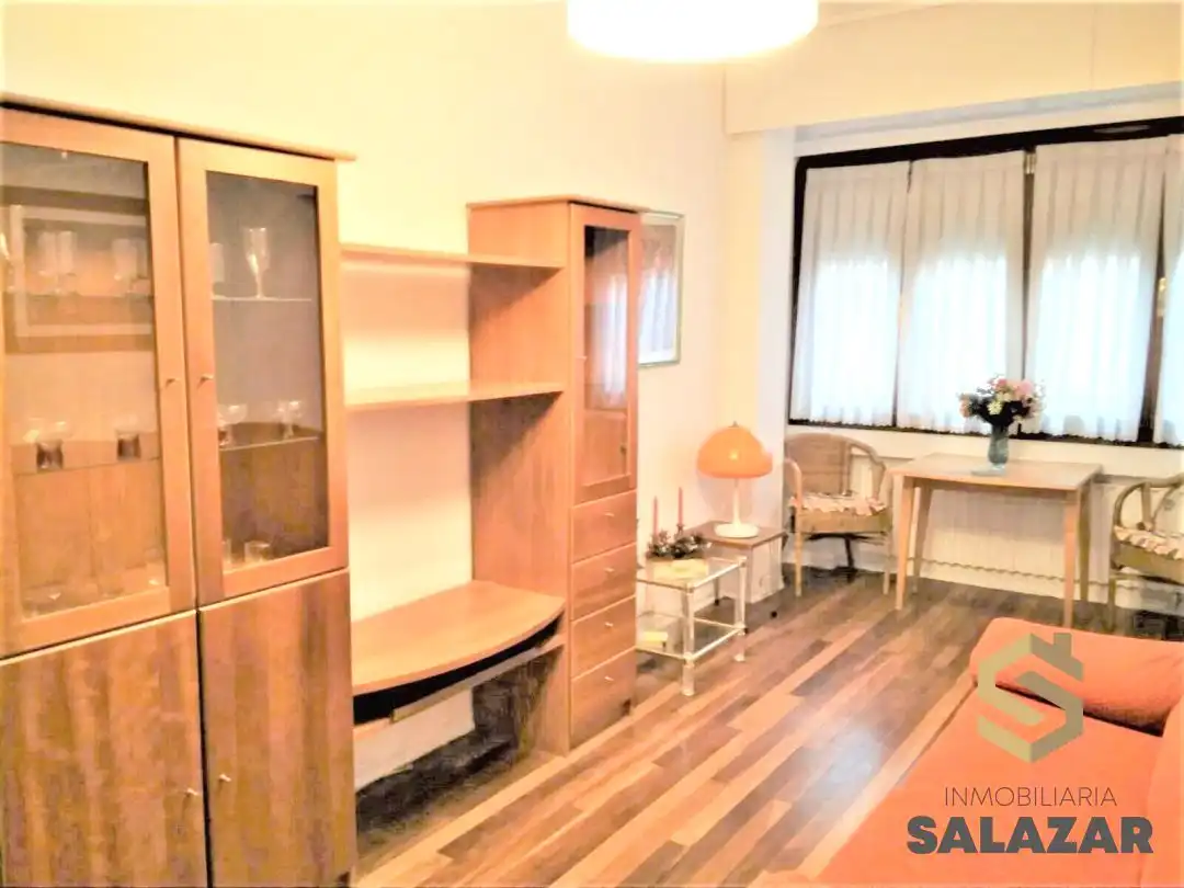 Wohnzimmer von Wohnungen zur Miete in Bilbao  mit Heizung, Terrasse und Mikrowelle