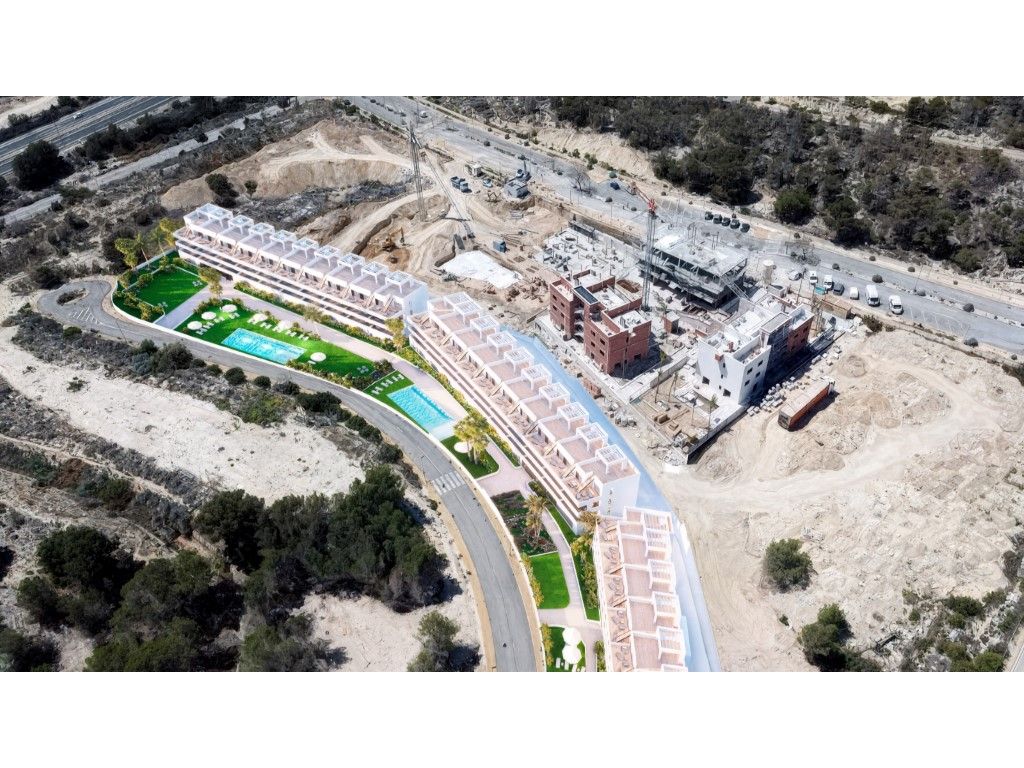 Außenansicht von Wohnungen zum Verkauf in Finestrat mit Terrasse, Schwimmbad und Möbliert