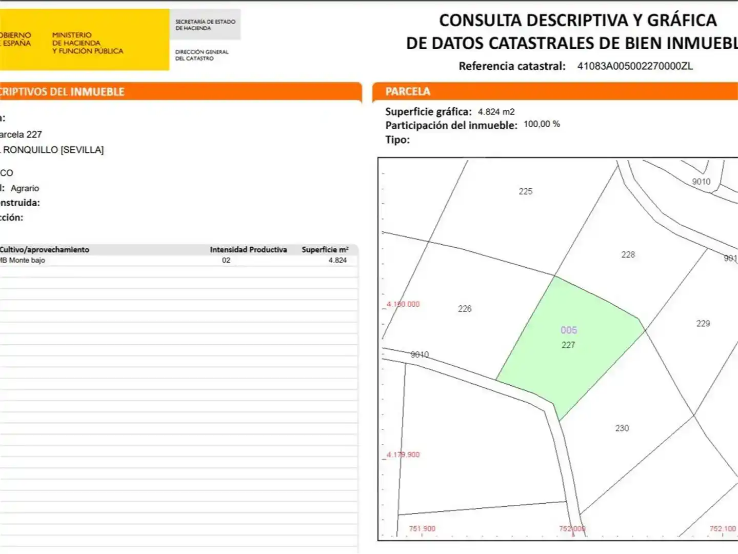 Terreno en venta en El Ronquillo