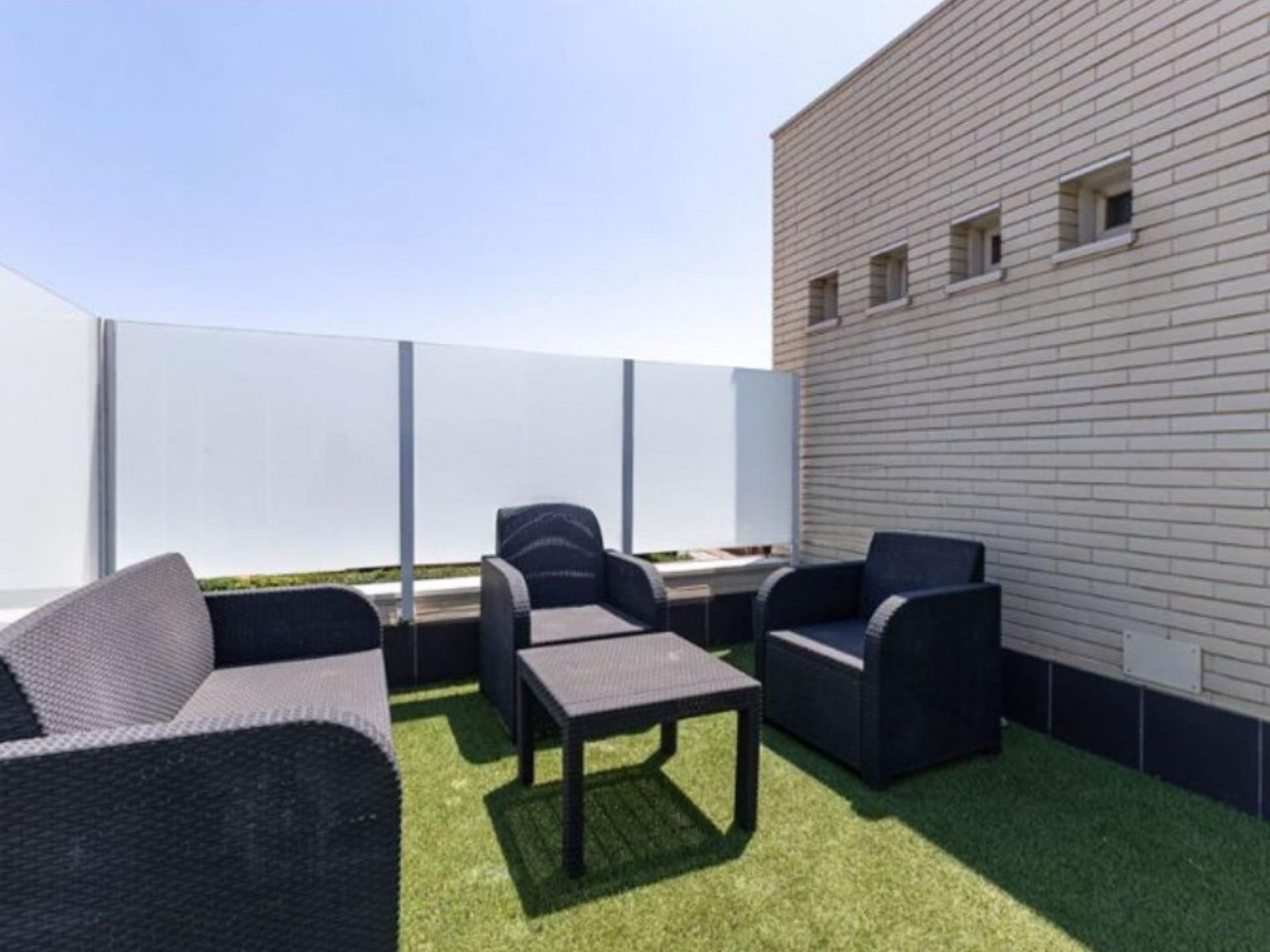 Terrassa de Casa adosada en venda en Móstoles amb Aire condicionat, Jardí privat i Terrassa