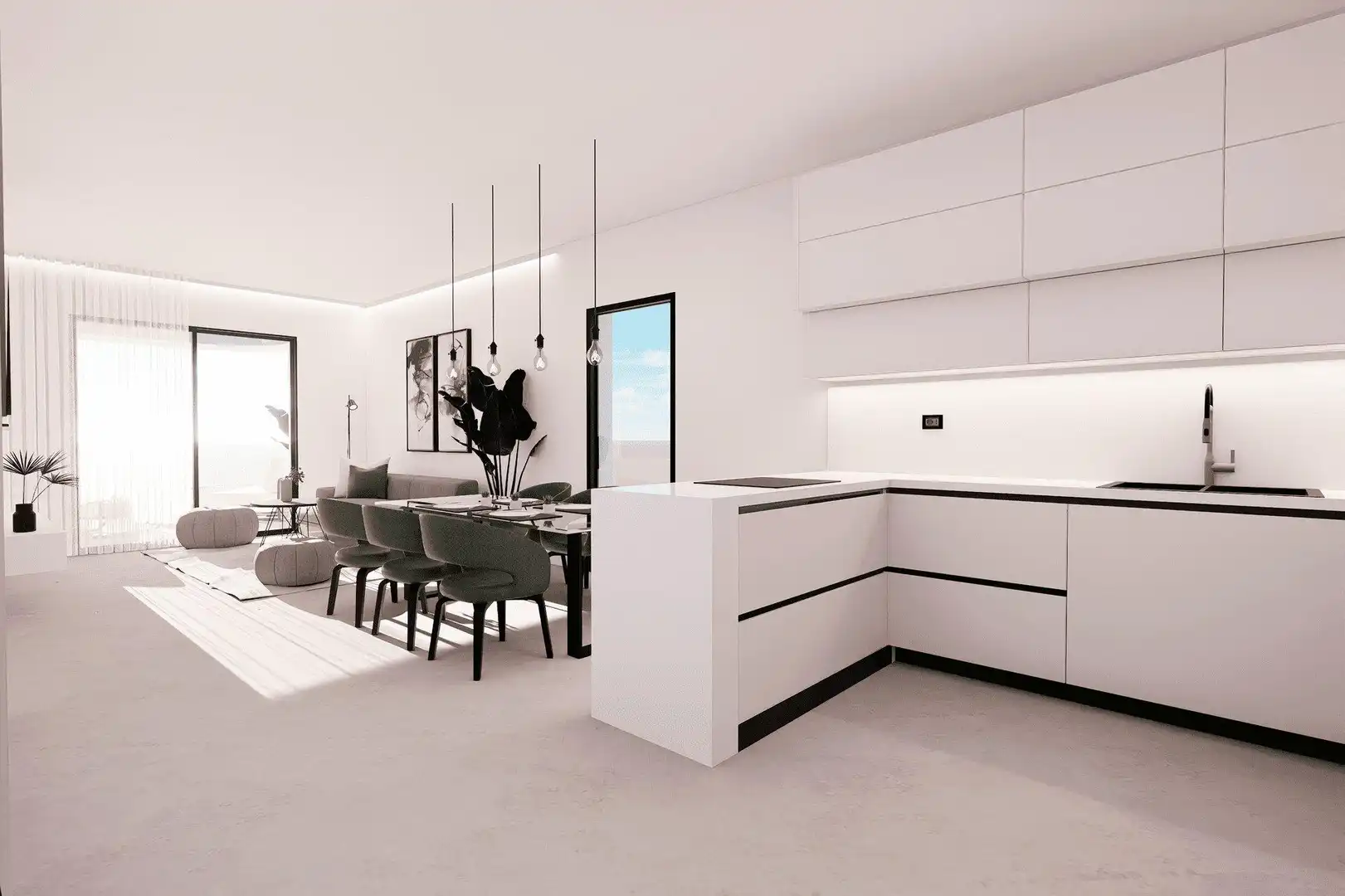 Kitchen of Apartments for sale in Finestrat  with Community pool
