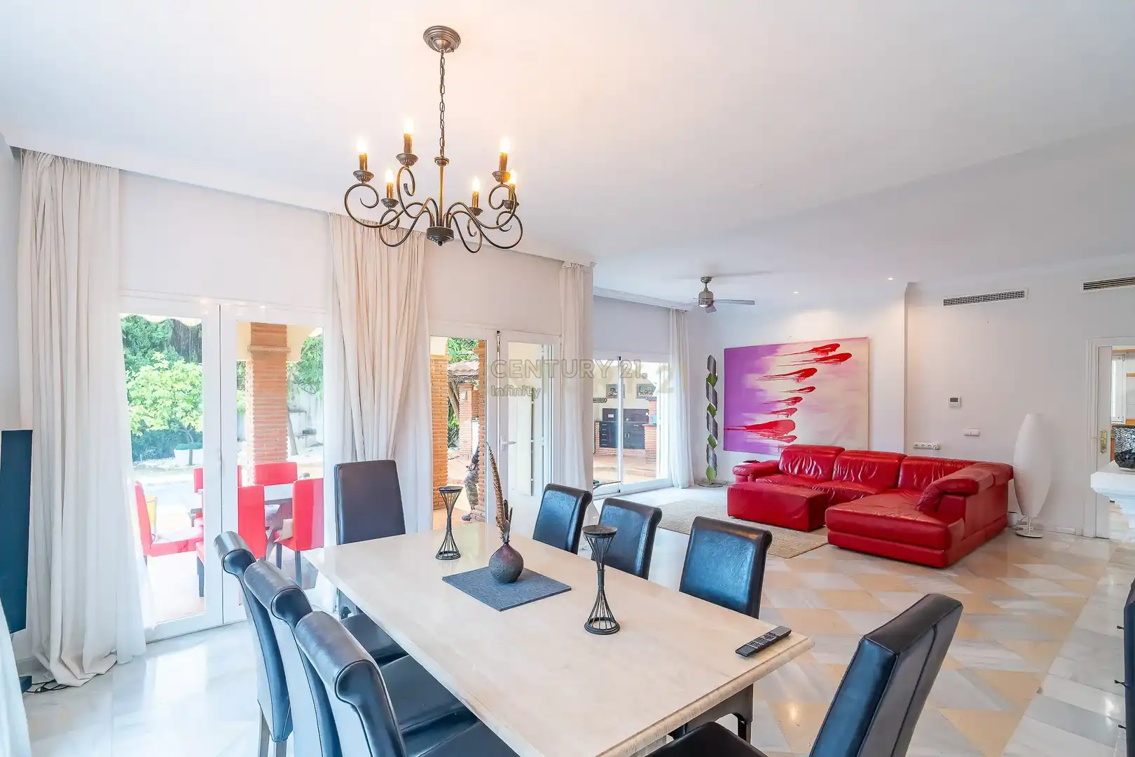 Dining room of Houses for sale in Mijas  with Air Conditioner, Private garden and Storage room
