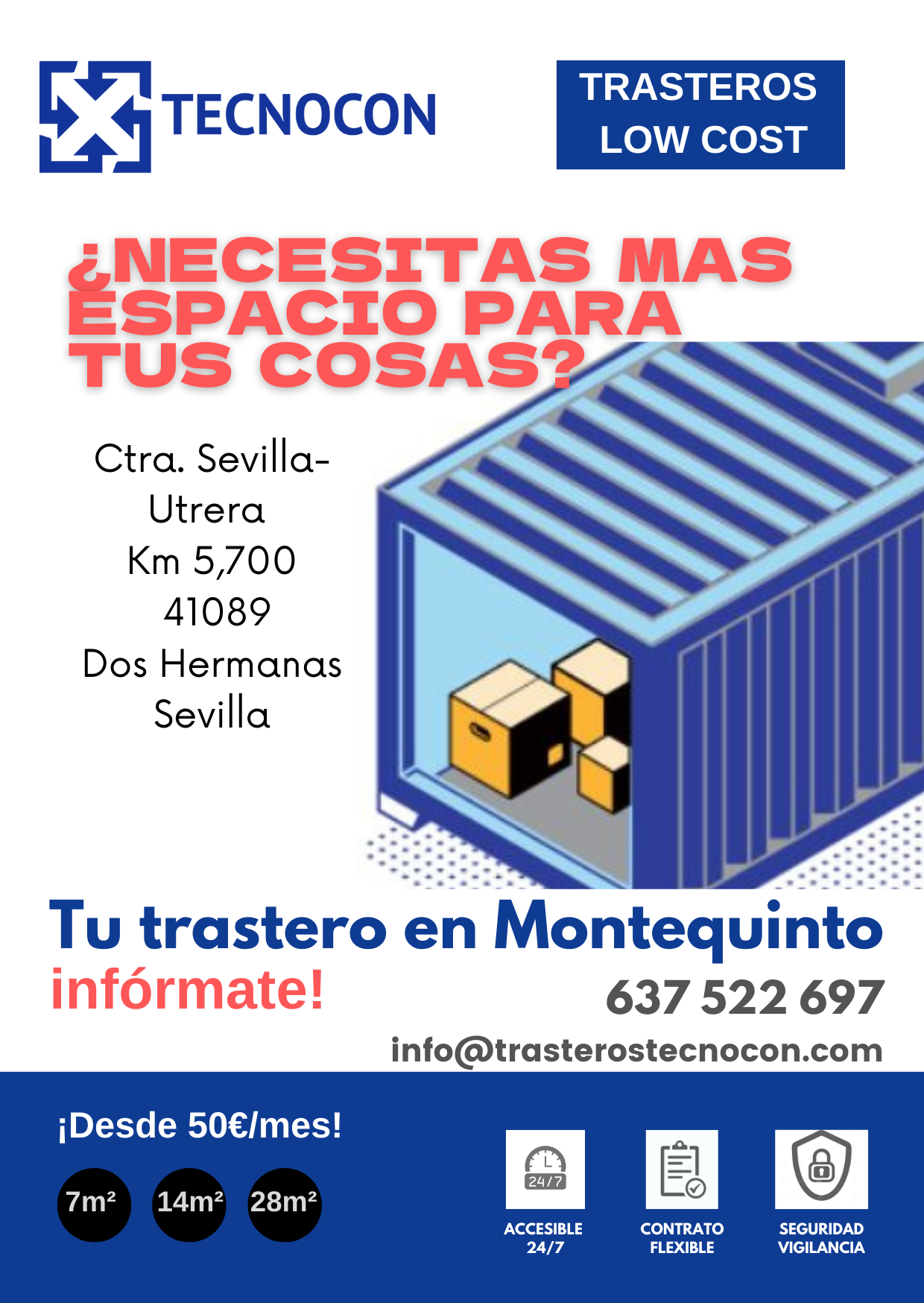 Vista exterior de Trastero de alquiler en Montequinto