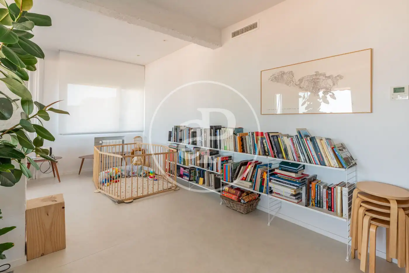 Wohnzimmer von Wohnung zur Miete in Madrid mit Klimaanlage, Heizung und Terrasse