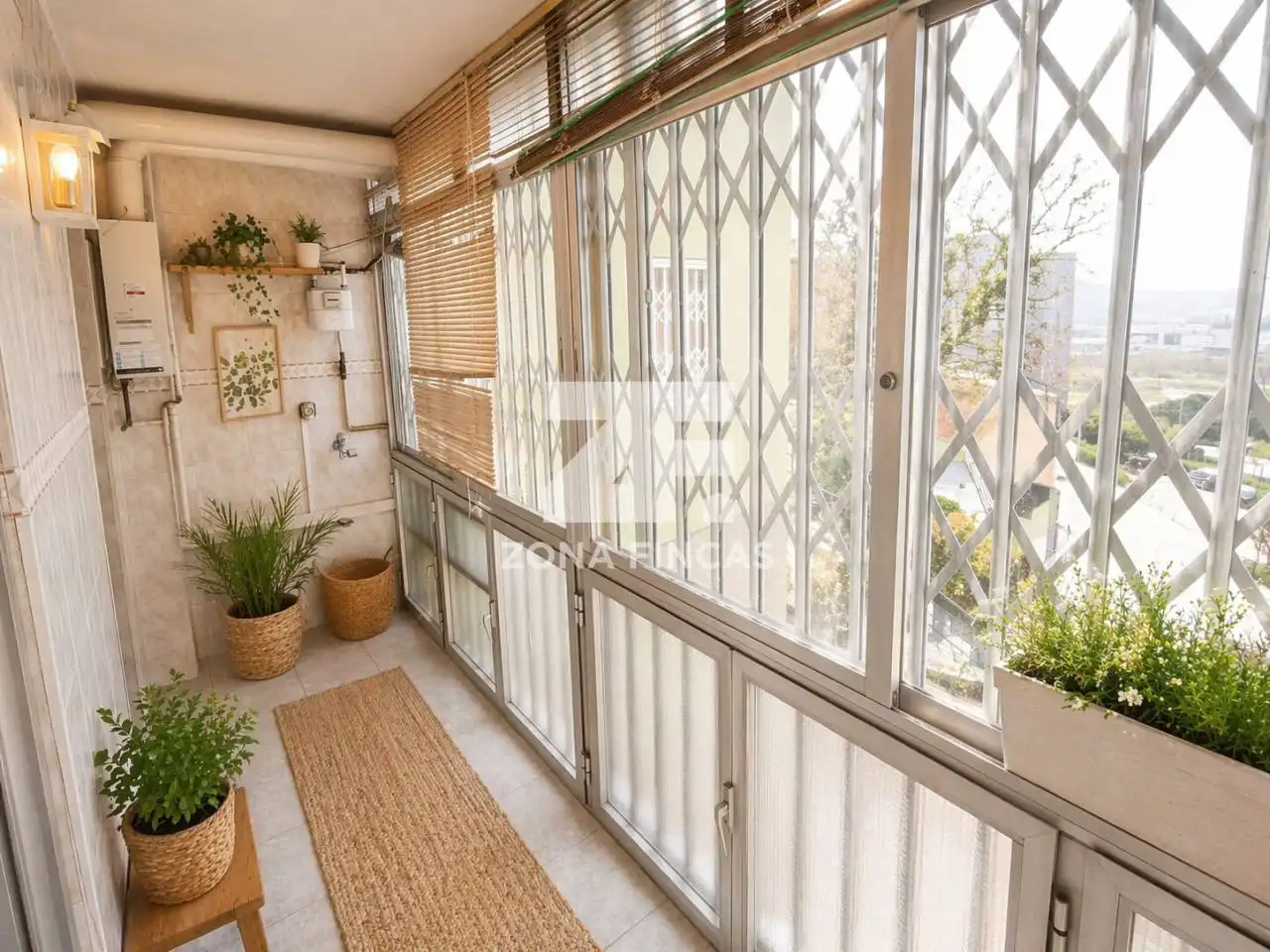 Balcony of Flat for sale in Santa Coloma de Gramenet  with Air Conditioner and Balcony