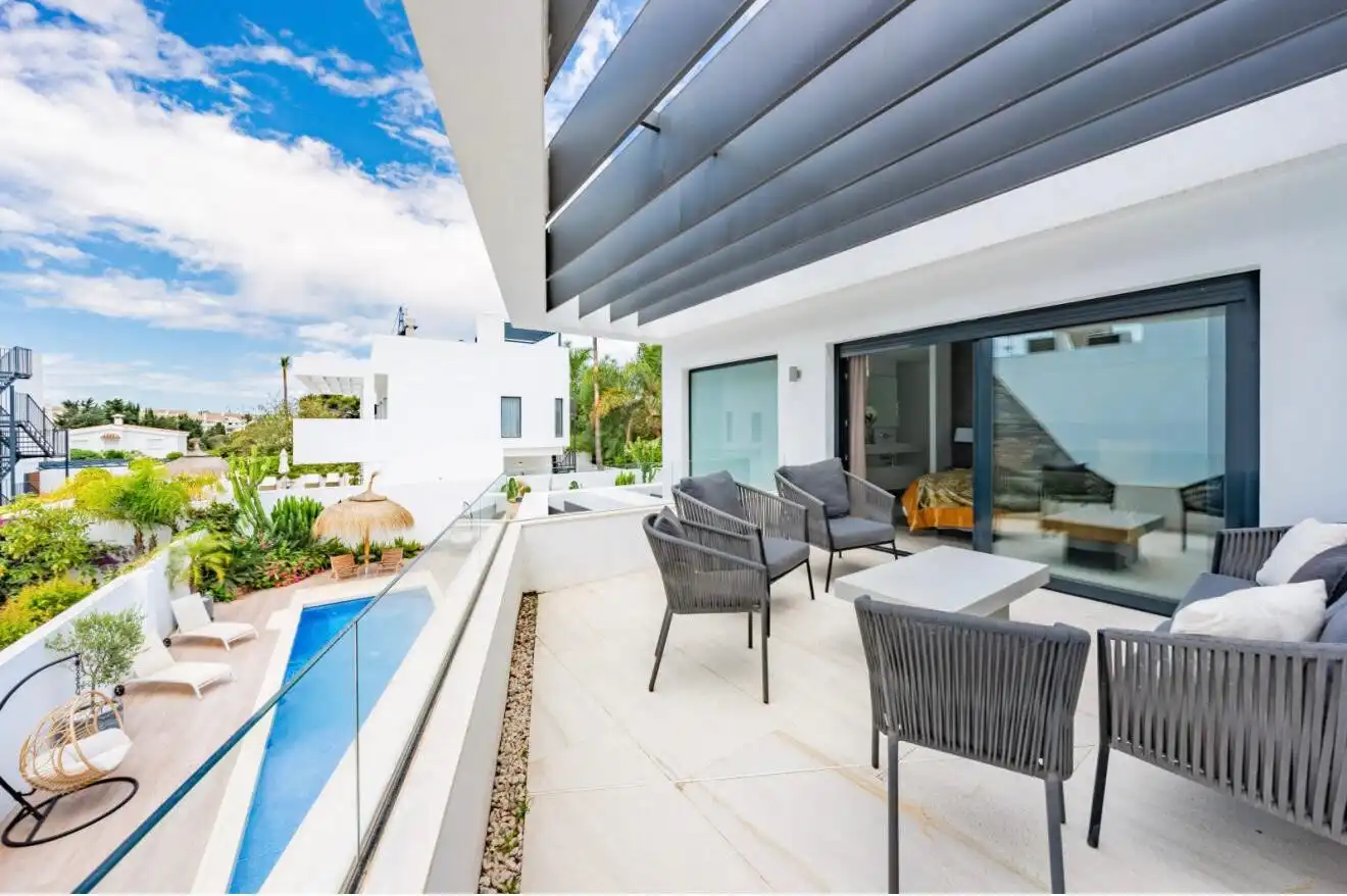 Terrassa de Casa o xalet de lloguer en Marbella amb Aire condicionat, Jardí privat i Terrassa