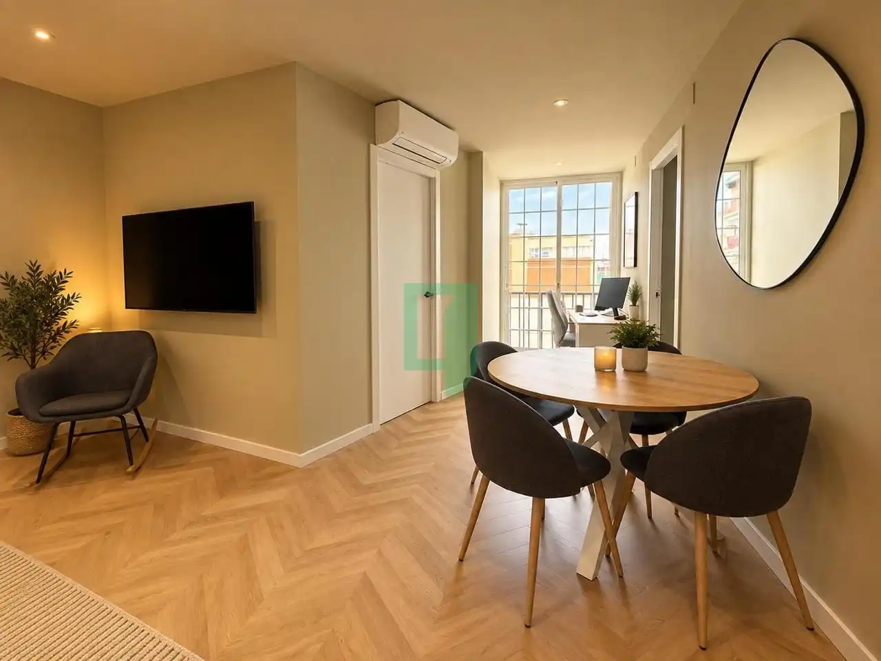 Living room of Flat for sale in Badalona  with Air Conditioner, Heating and Balcony