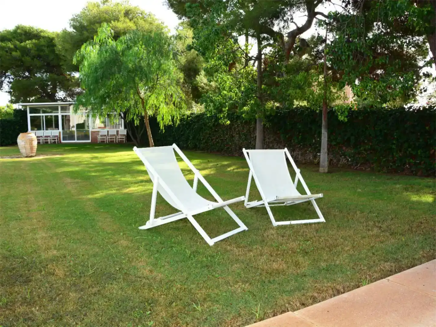 Garten von Wohnung zur Miete in Sitges mit Klimaanlage, Schwimmbad und Balkon
