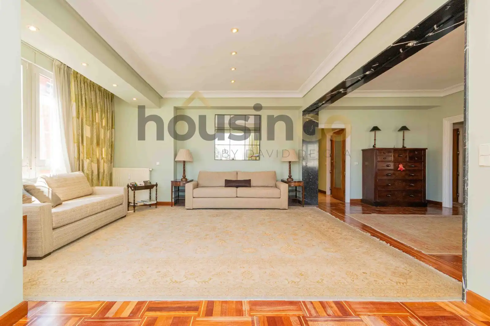 Sala d'estar de Pis de lloguer en  Madrid Capital amb Calefacció, Parquet i Terrassa