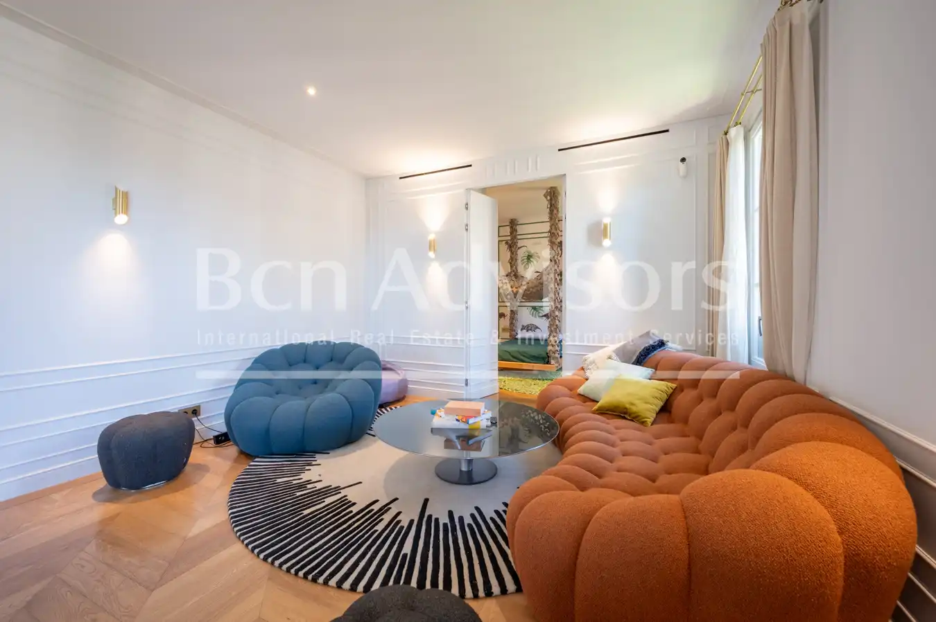 Sala de estar de Ático en venta en Barcelona con Aire acondicionado, Calefacción y Parquet