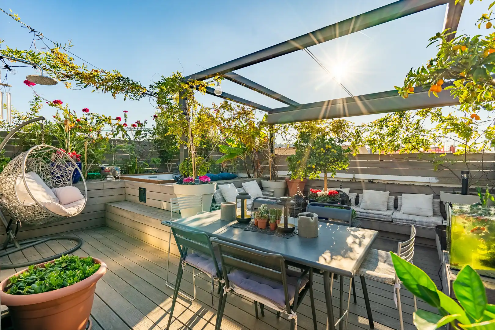 Terrasse von Dachboden zum Verkauf in Barcelona mit Klimaanlage, Heizung und Parkett