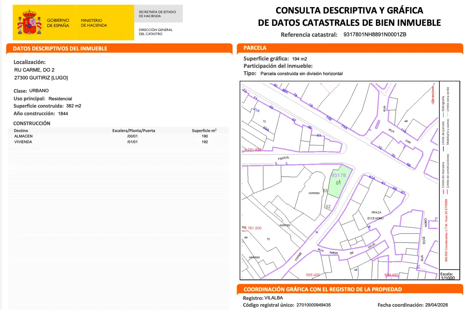 Parking de Casa o chalet en venta en Guitiriz