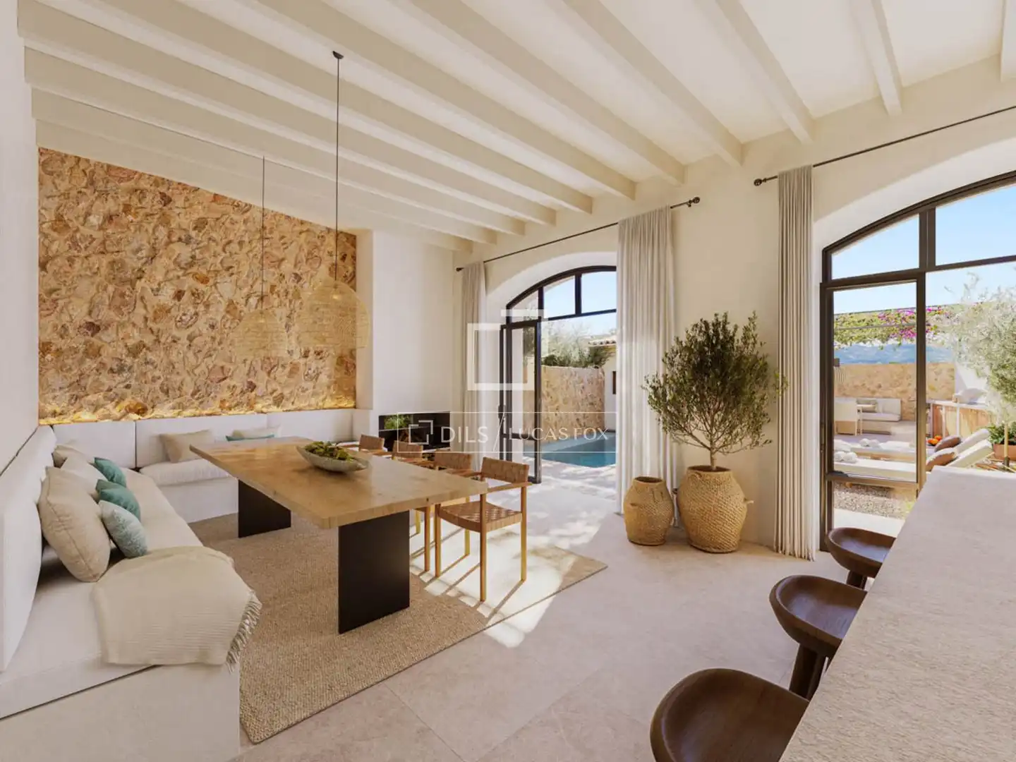 Sala de estar de Casa o chalet en venta en Santa María del Camí con Aire acondicionado, Calefacción y Jardín privado