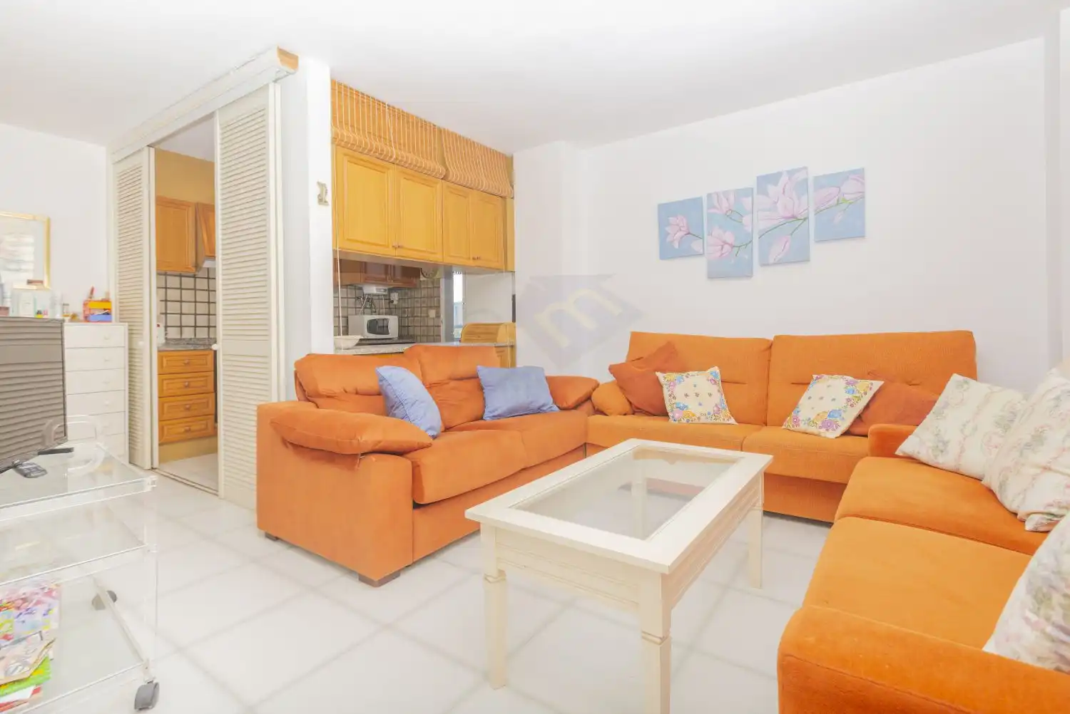Sala de estar de Apartamento en venta en Calpe / Calp con Terraza y Piscina comunitaria