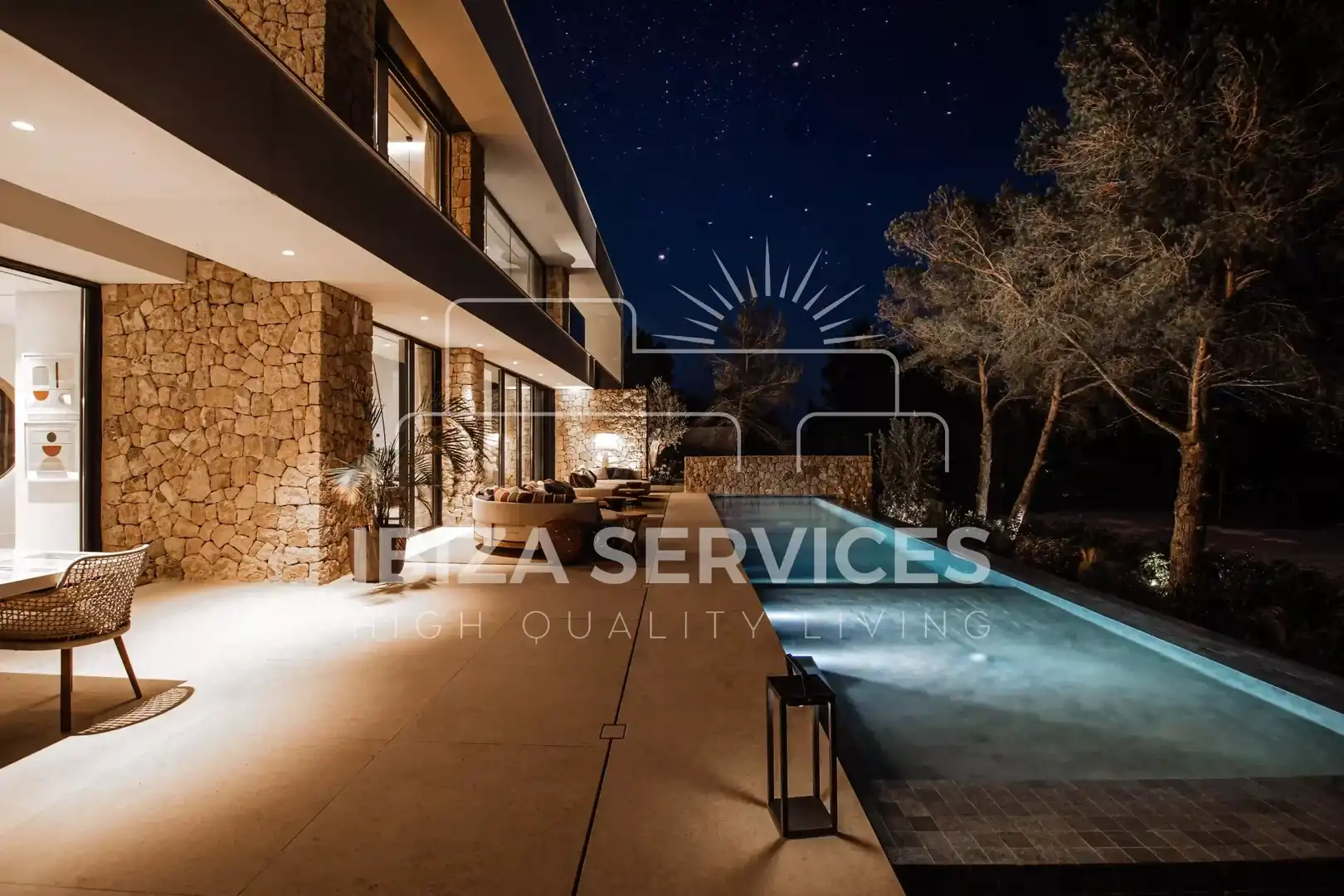 Terraza de Casa o chalet en venta en Santa Eulària des Riu con Aire acondicionado, Jardín privado y Piscina