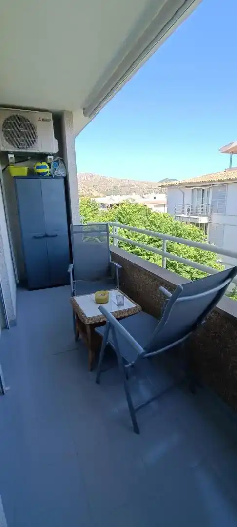 Balcony of Flat for rent in Pollença  with Air Conditioner, Private garden and Furnished