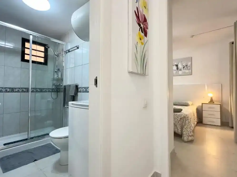 Badezimmer von Wohnung zur Miete in Arona mit Privatgarten, Schwimmbad und Möbliert