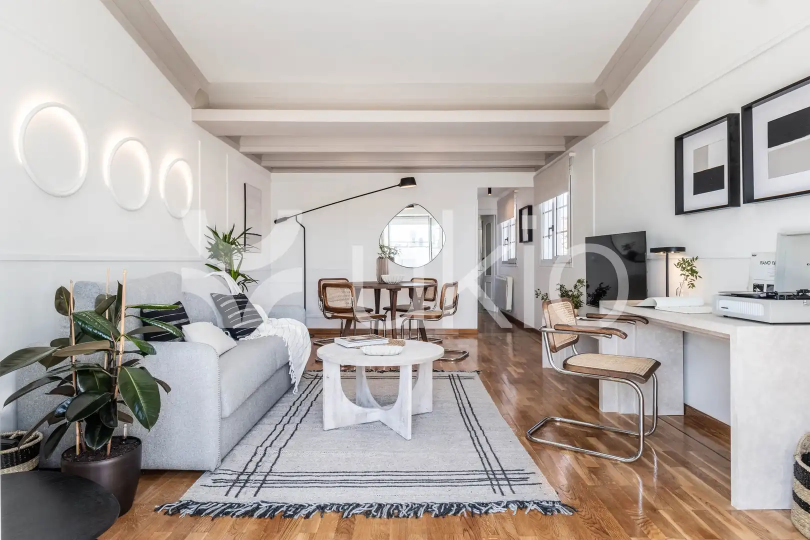 Wohnzimmer von Dachboden zur Miete in Madrid mit Klimaanlage, Heizung und Terrasse