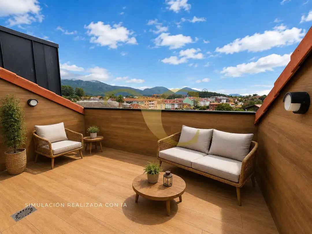 Terrasse von Dachboden zum Verkauf in Llanes mit Heizung, Privatgarten und Terrasse