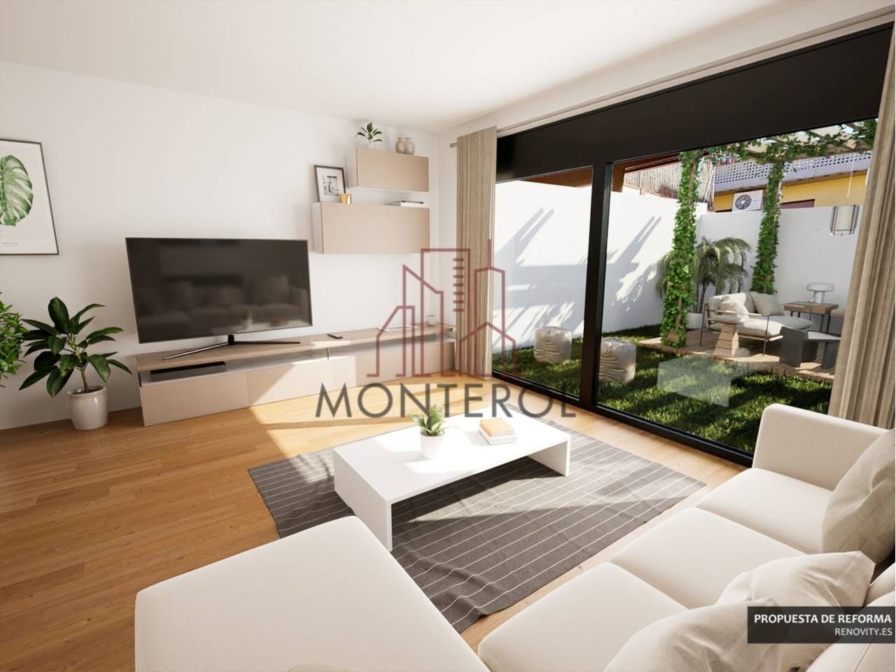 Living room of Single-family semi-detached for sale in  Barcelona Capital  with Air Conditioner, Heating and Private garden