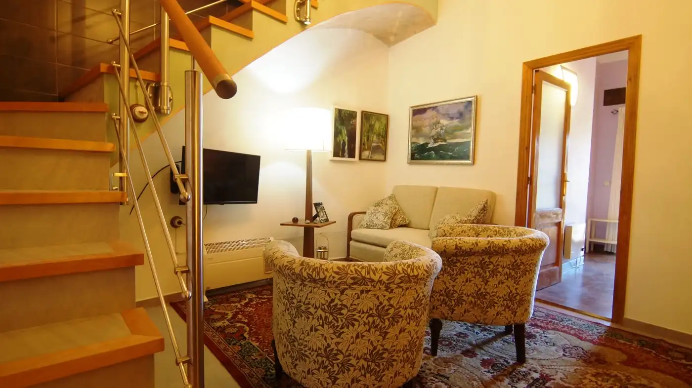 Sala d'estar de Casa adosada en venda en Garcia amb Aire condicionat, Calefacció i Terrassa