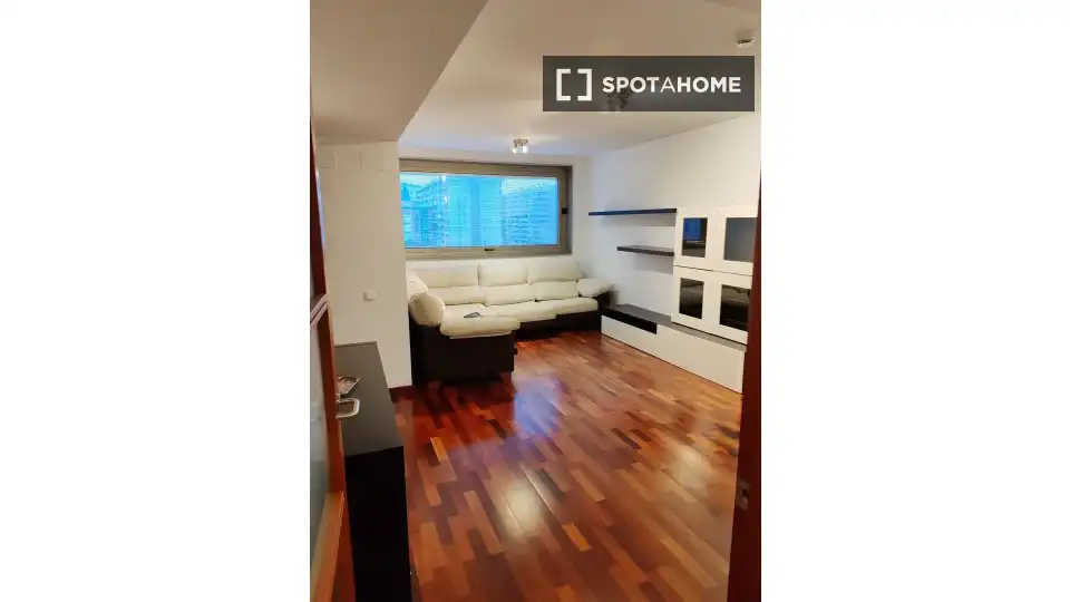 Wohnzimmer von Wohnung zur untervermieten in Barcelona mit Klimaanlage, Terrasse und Möbliert