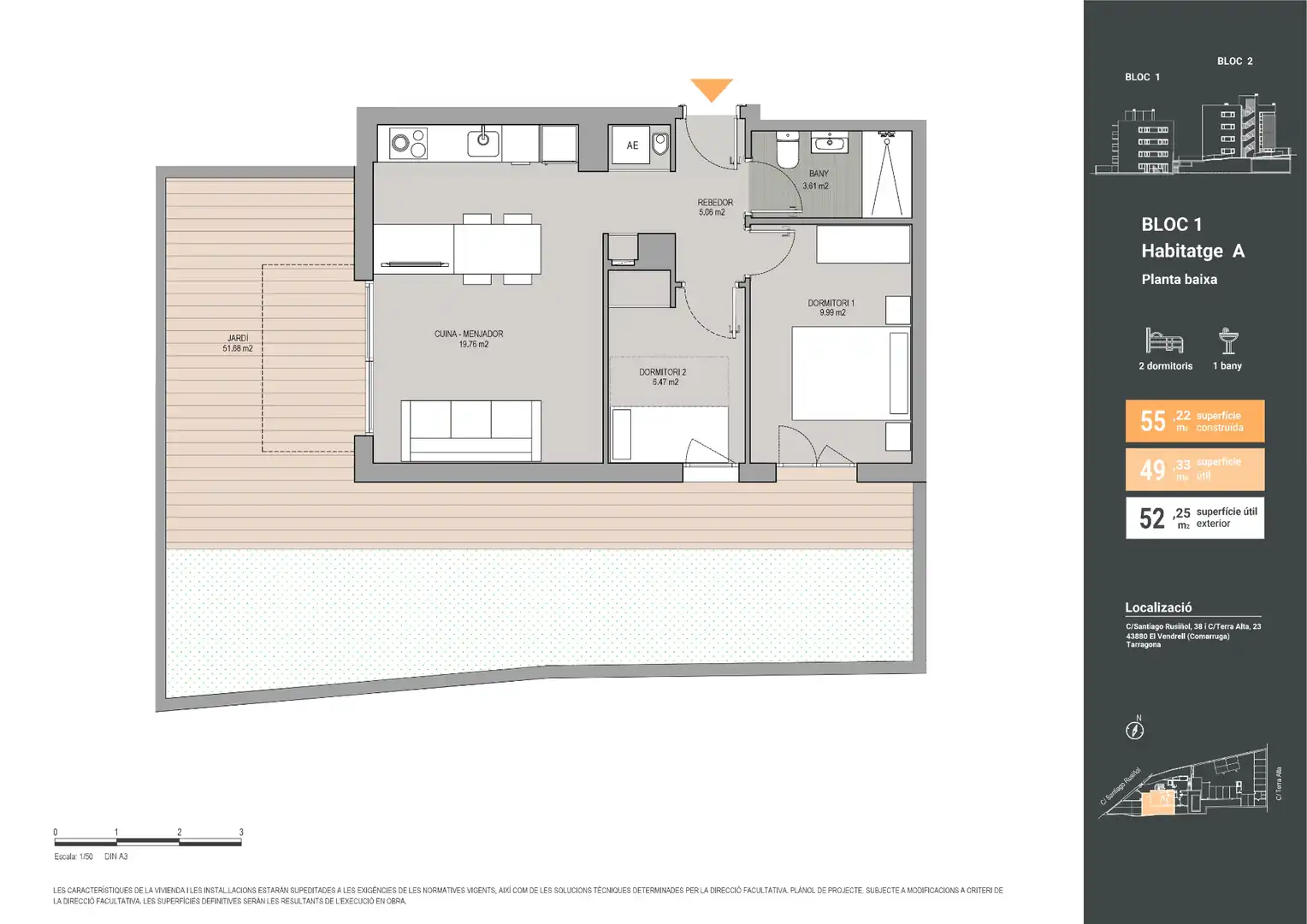 Appartement neuf avec terrasse à vendre à Carrer Santiago Rusiñol 38, imagen 7