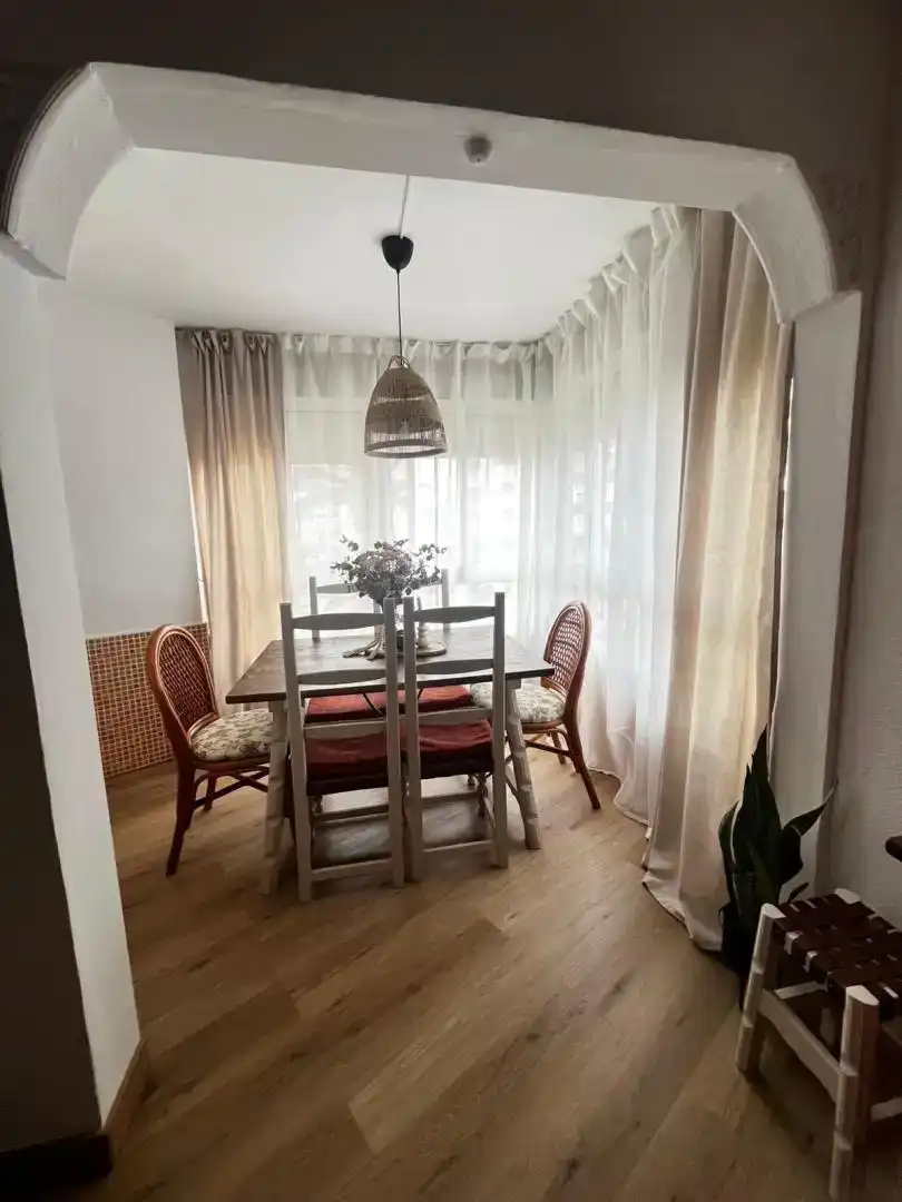 Dining room of Flat for rent in Torrox  with Private garden, Parquet flooring and Swimming Pool