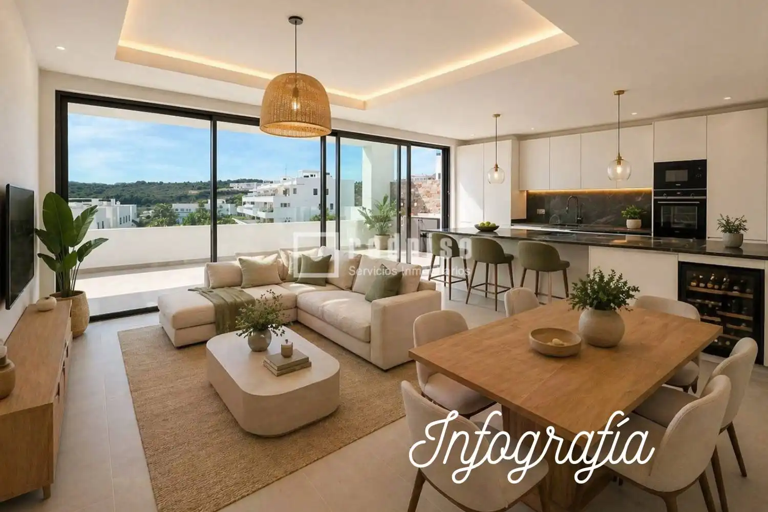 Sala d'estar de Pis en venda en Estepona amb Aire condicionat, Calefacció i Jardí privat