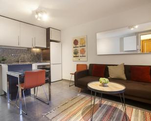 Sala d'estar de Pis de lloguer en  Barcelona Capital amb Aire condicionat, Terrassa i Moblat