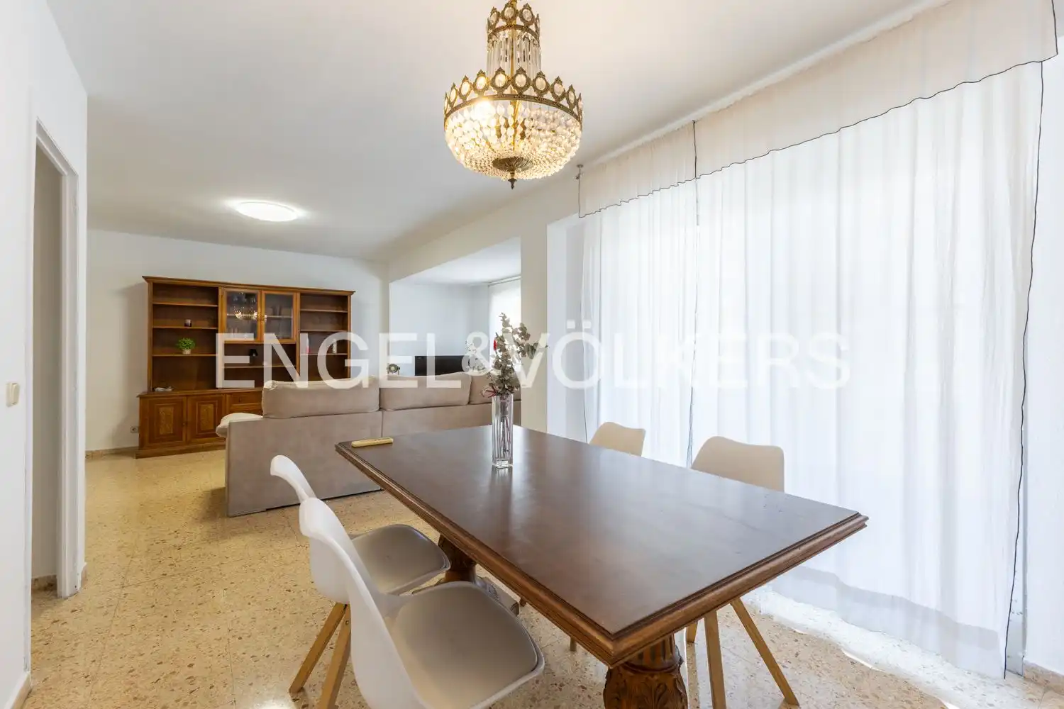 Dining room of Flat for rent in Valencia  with Air Conditioner, Heating and Terrace