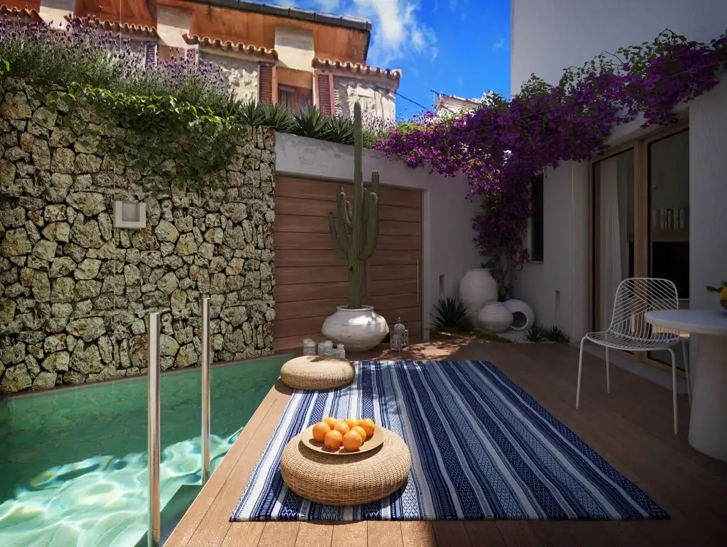 Terrassa de Finca rústica en venda en Pollença amb Aire condicionat i Piscina
