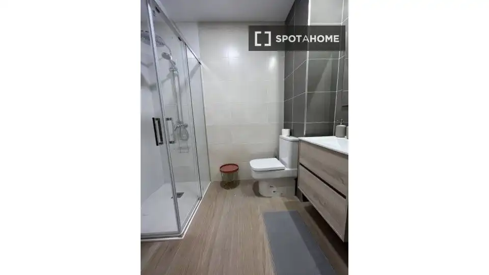 Badezimmer von Wohnungen zur untervermieten in Valladolid mit Klimaanlage, Terrasse und Möbliert